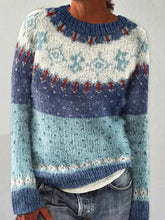 Chandail islandais ras du cou des femmes Loose Pullover